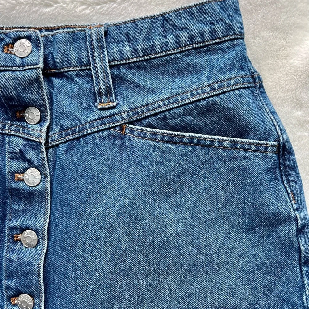 Madewell Stretch Denim A-Line Mini Skirt - Size 30 - Picture 2 of 5